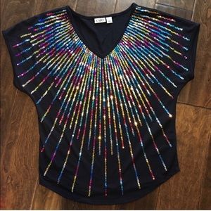 Black sequins top